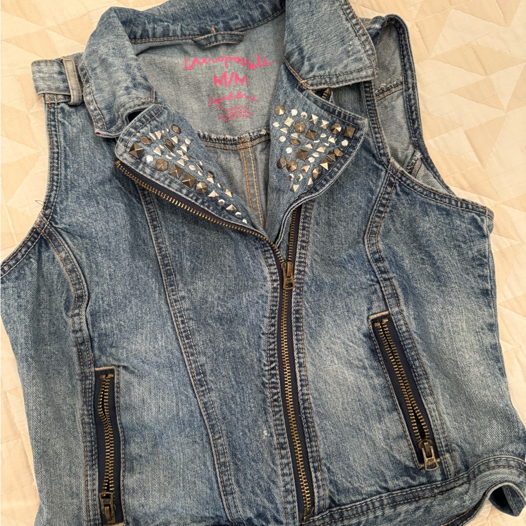 Aeropostale Studded Denim Vest
